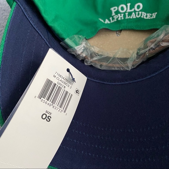 Polo Ralph Lauren Bear Chino Hat - Green - NEW - Baseball Cap Leather Strap - Picture 4 of 6